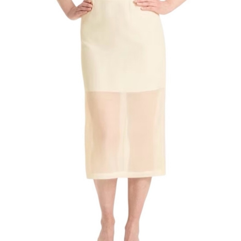 Elegant Cream Midi Skirt